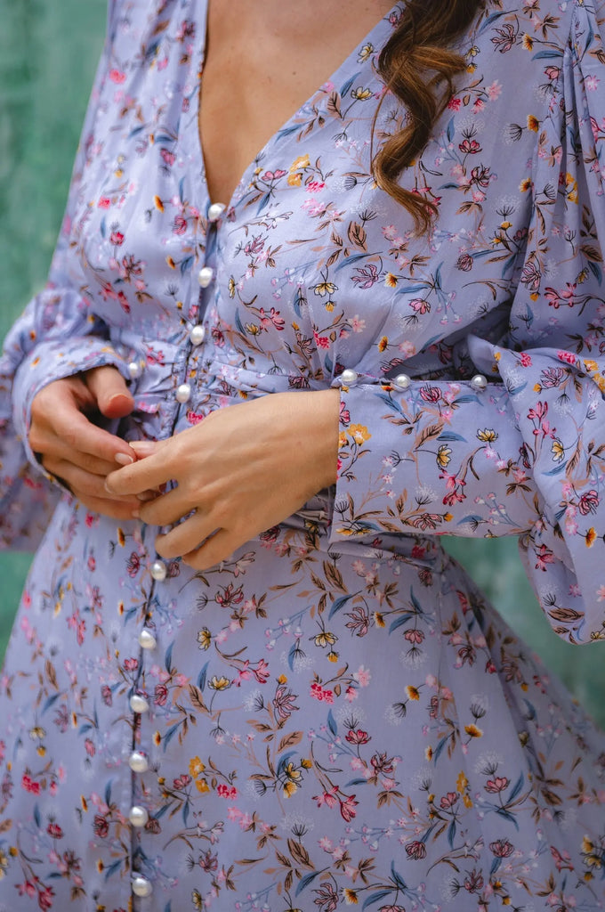 Juliette Pearl Buttons Midi Dress by Bali ELF Bali ELF