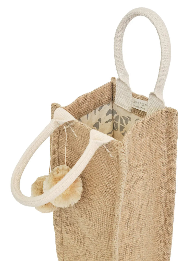 Jute Canvas Wine Bag by KORISSA KORISSA