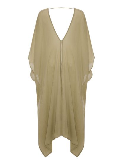 Bodrum Ties Kaftan - Khaki Green