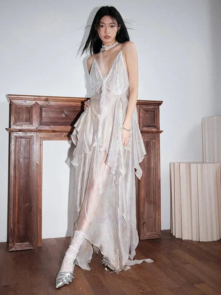 Khinchula Layered Lace Ruffle Dress by Marigold Shadows Marigold Shadows