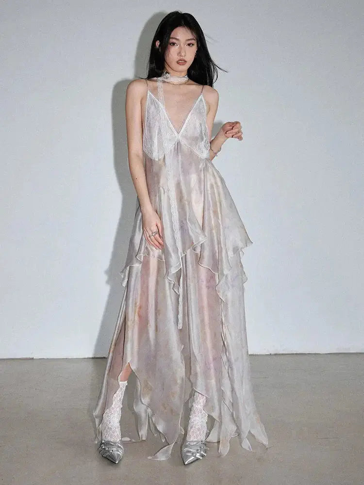 Khinchula Layered Lace Ruffle Dress by Marigold Shadows Marigold Shadows