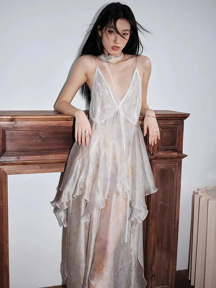 Khinchula Layered Lace Ruffle Dress by Marigold Shadows Marigold Shadows