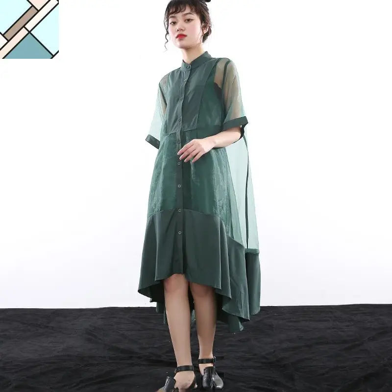 Koharu Irregular Shirt Dress by Marigold Shadows MARIGOLD SHADOWS