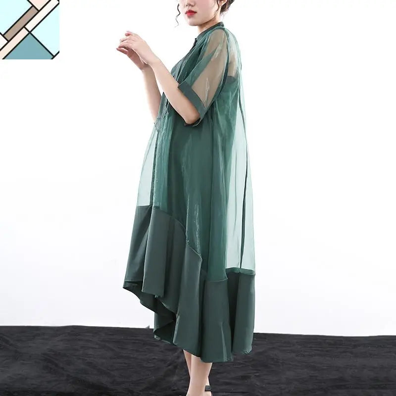 Koharu Irregular Shirt Dress by Marigold Shadows MARIGOLD SHADOWS