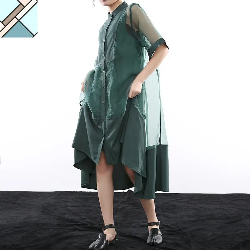 Koharu Irregular Shirt Dress by Marigold Shadows MARIGOLD SHADOWS