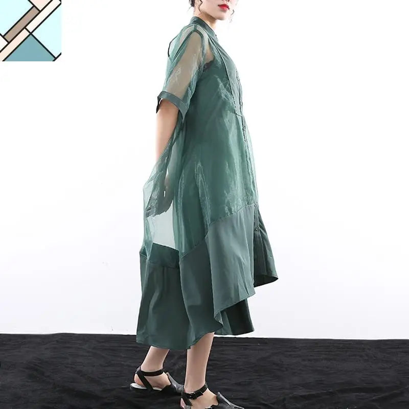 Koharu Irregular Shirt Dress by Marigold Shadows MARIGOLD SHADOWS