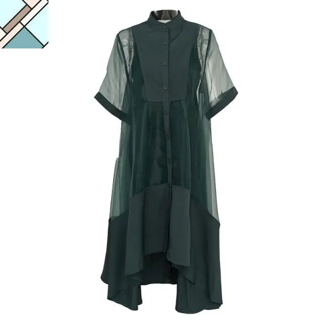 Koharu Irregular Shirt Dress by Marigold Shadows MARIGOLD SHADOWS