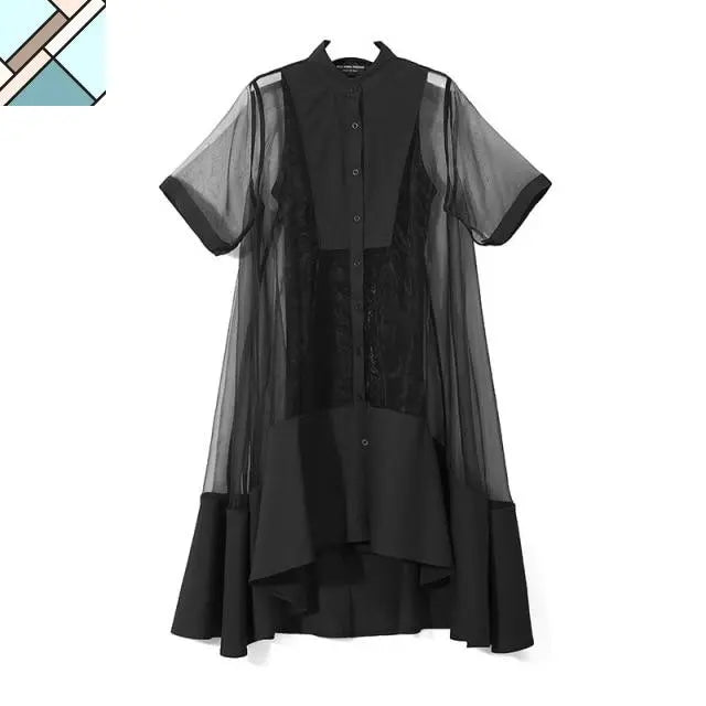 Koharu Irregular Shirt Dress by Marigold Shadows MARIGOLD SHADOWS