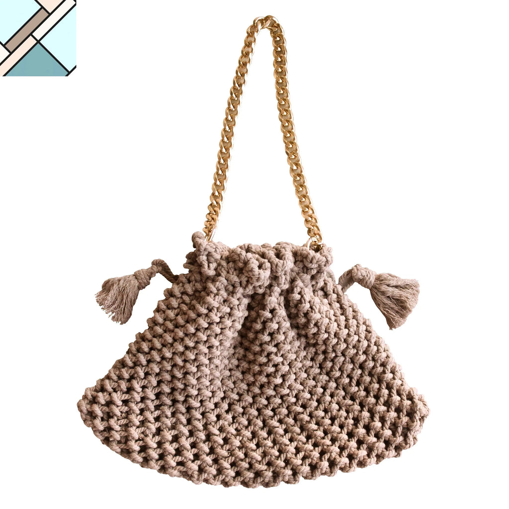 LYON Macrame Tote Bag, in Toasted Beige by BrunnaCo BRUNNA CO