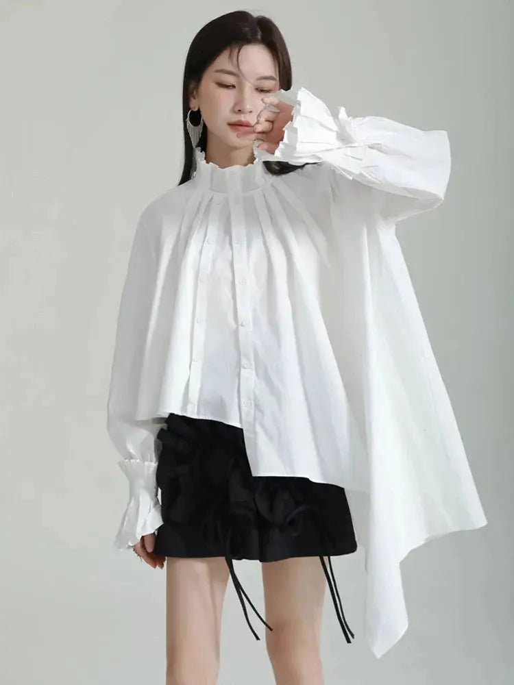Ladada Pleated Collar Blouse by Marigold Shadows Marigold Shadows