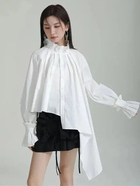 Ladada Pleated Collar Blouse by Marigold Shadows Marigold Shadows