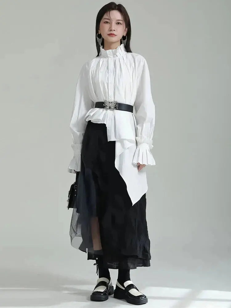 Ladada Pleated Collar Blouse by Marigold Shadows Marigold Shadows