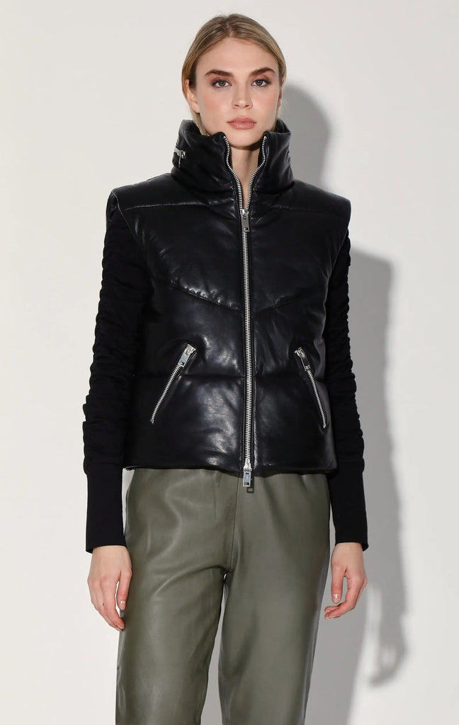 Landon Vest, Black - Puffer Leather by Walter Baker Walter Baker