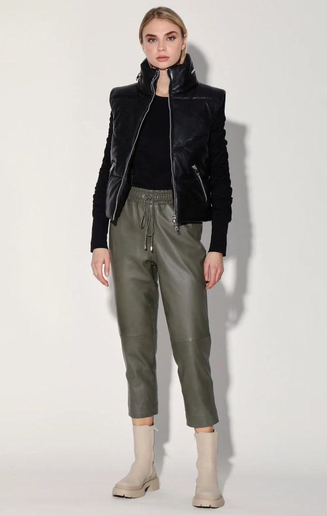 Landon Vest, Black - Puffer Leather by Walter Baker Walter Baker