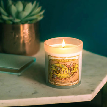 Lavender Mint 8oz Soy Scented Candle by Four Points Trading Co. FOUR POINTS TRADING CO.