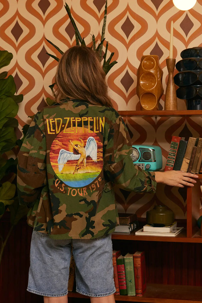 Led Zeppelin Authentic Vintage Camo Army Jacket by People of Leisure People of Leisure