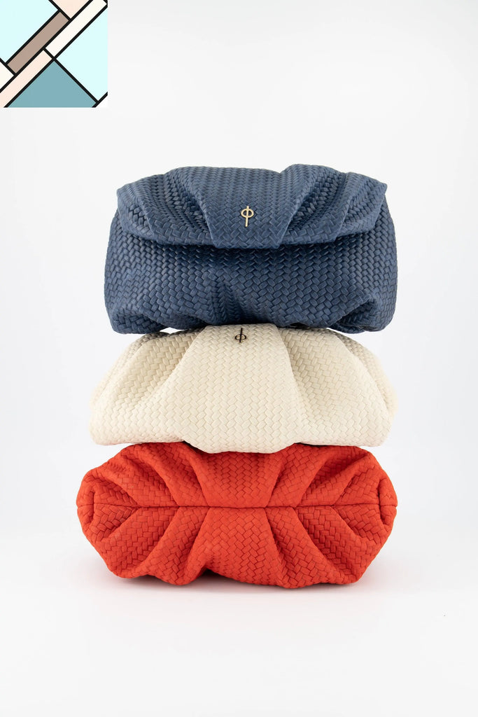 Leda Braid Handbag Navy OTRERA