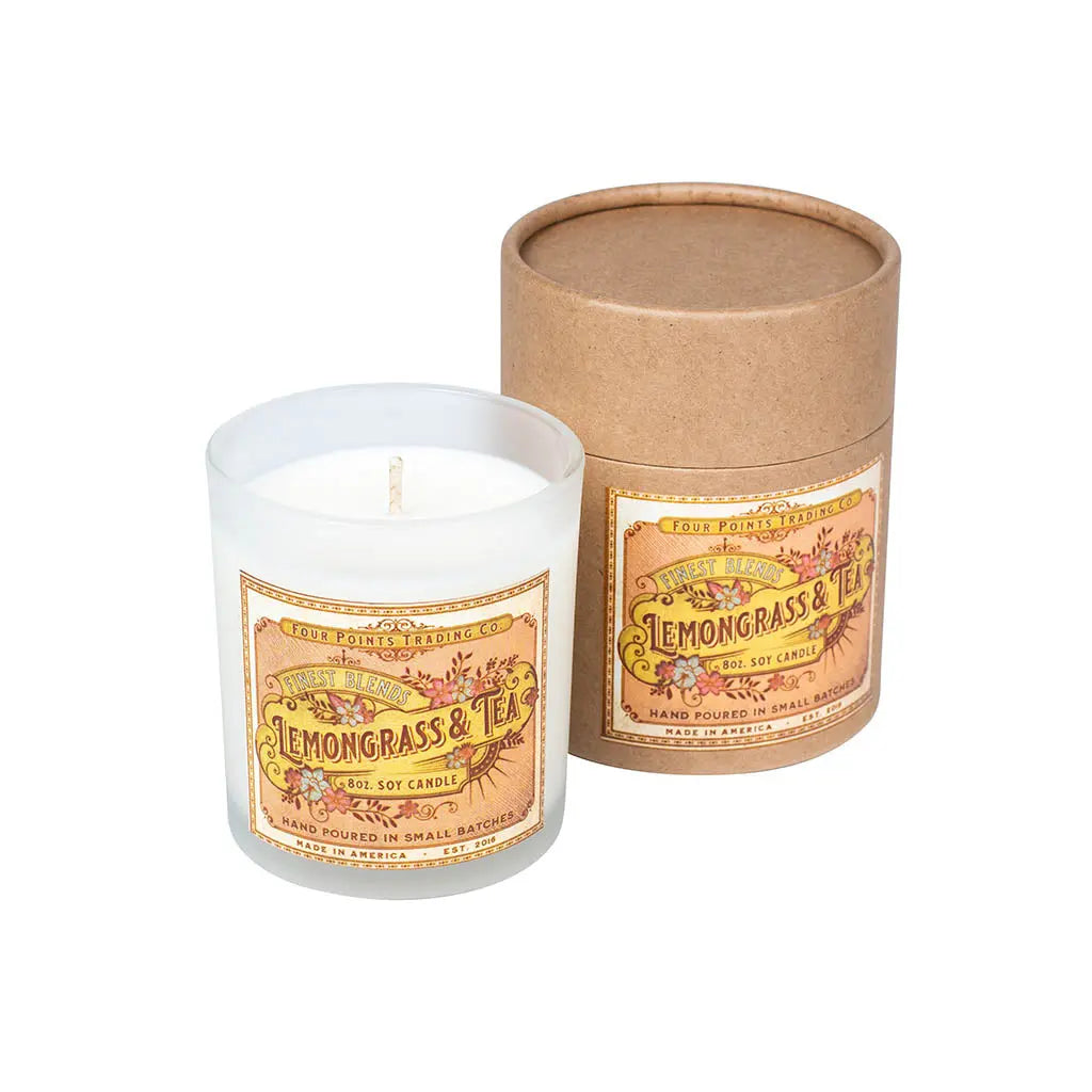 Lemongrass & Tea 8oz Soy Scented Candle by Four Points Trading Co. FOUR POINTS TRADING CO.