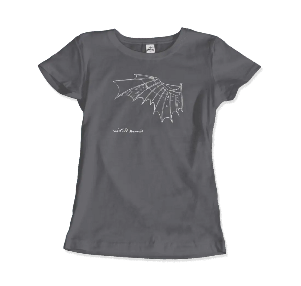 Leonardo Da Vinci, Glider Sketch Artwork T-Shirt by Art-O-Rama Shop ART-O-RAMA-SHOP