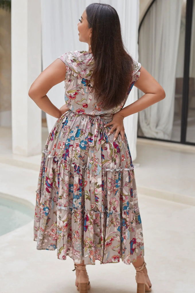 Looking Back Ruffle Midi Dress (Sale) by Bali ELF Bali ELF