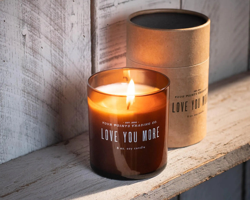 Love You More 8oz Soy Scented Candle by Four Points Trading Co. FOUR POINTS TRADING CO.