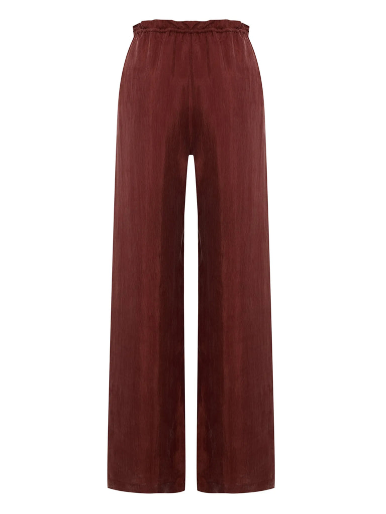 Lucid Flow Tie Pants - Burgundy by The Handloom The Handloom