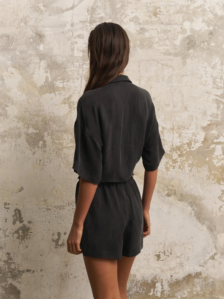 Lucid Flow Tie Shorts - Black by The Handloom The Handloom