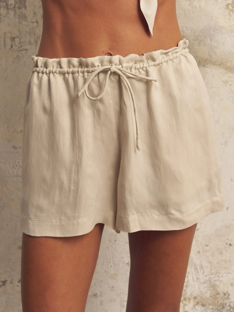 Lucid Flow Tie Shorts - Sand by The Handloom The Handloom