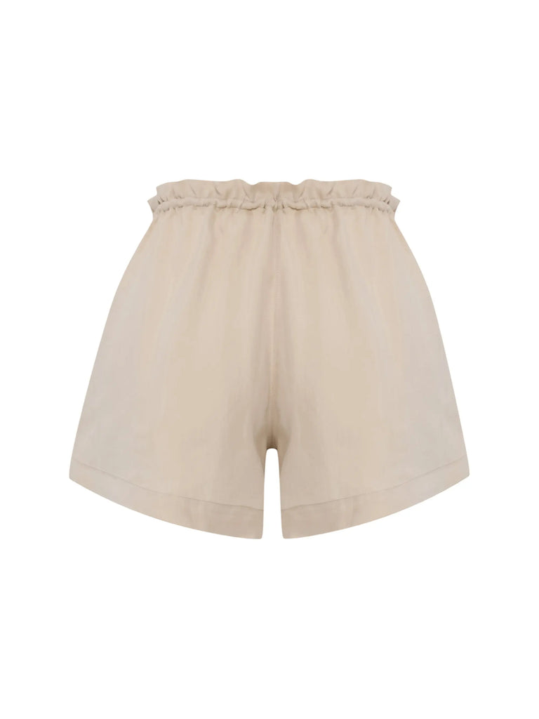 Lucid Flow Tie Shorts - Sand by The Handloom The Handloom