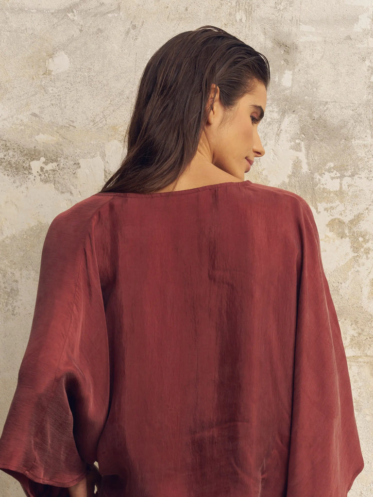 Lucid Knot Top - Burgundy by The Handloom The Handloom