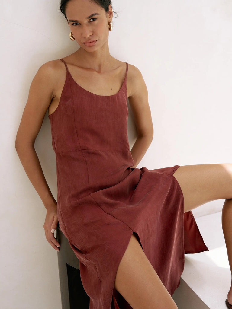 Lucid Midnight Maxi Dress - Burgundy by The Handloom The Handloom
