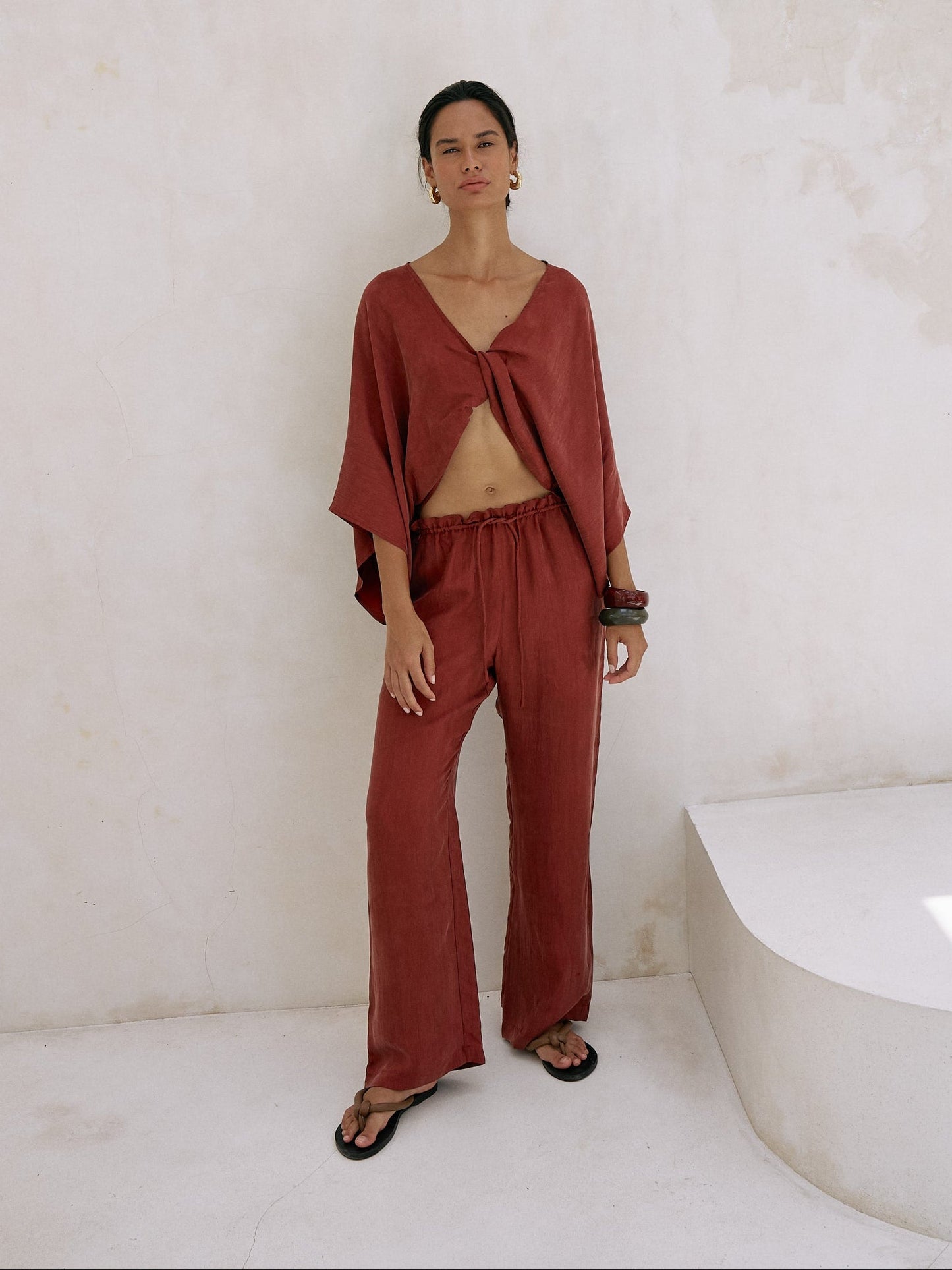 Lucid Knot Top - Burgundy