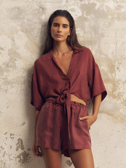 Lucid Tie Shirt - Burgundy