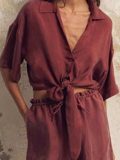 Lucid Tie Shirt - Burgundy