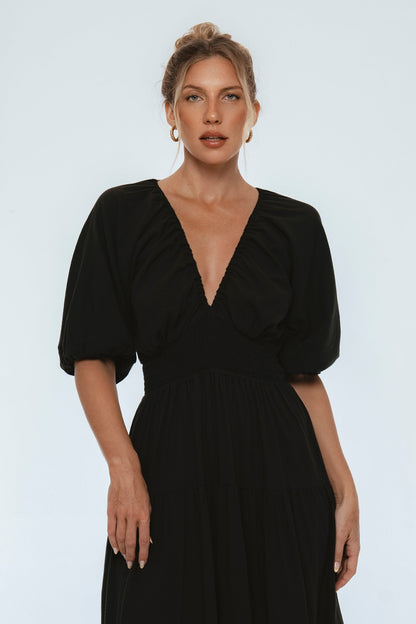 Lucienne Smocked Linen Maxi Dress