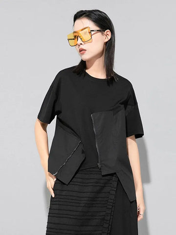 Lupee Zipper Shirt - Black by Marigold Shadows Marigold Shadows