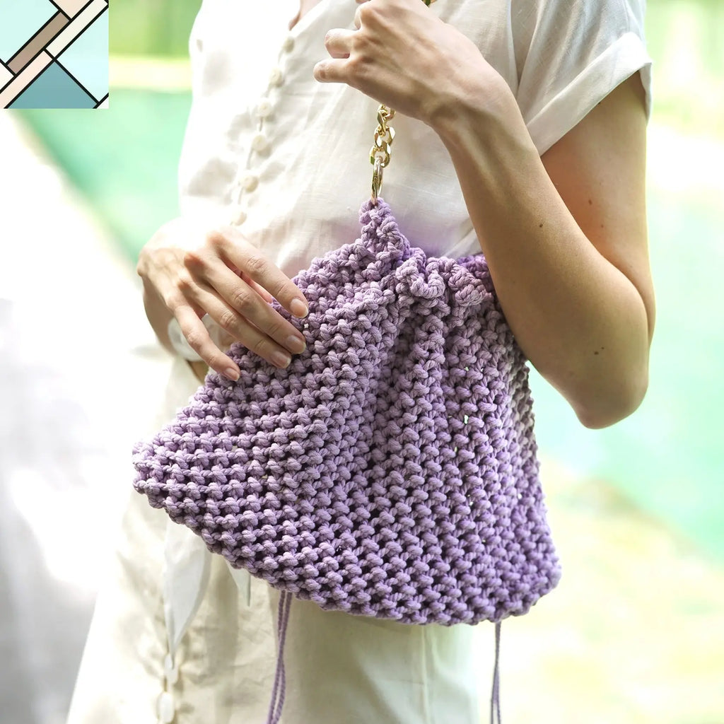 Lyon Macrame Tote Bag, in Lilac by BrunnaCo BRUNNA CO
