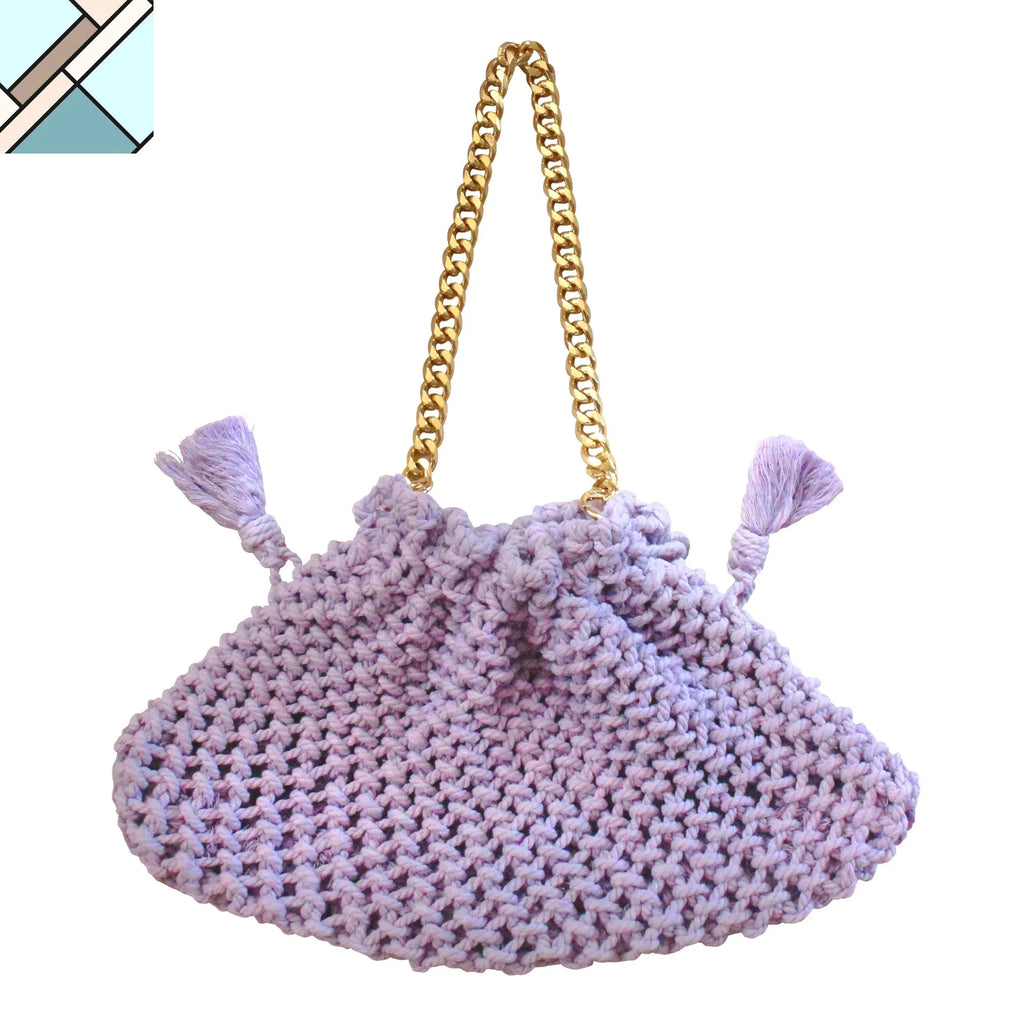 Lyon Macrame Tote Bag, in Lilac by BrunnaCo BRUNNA CO