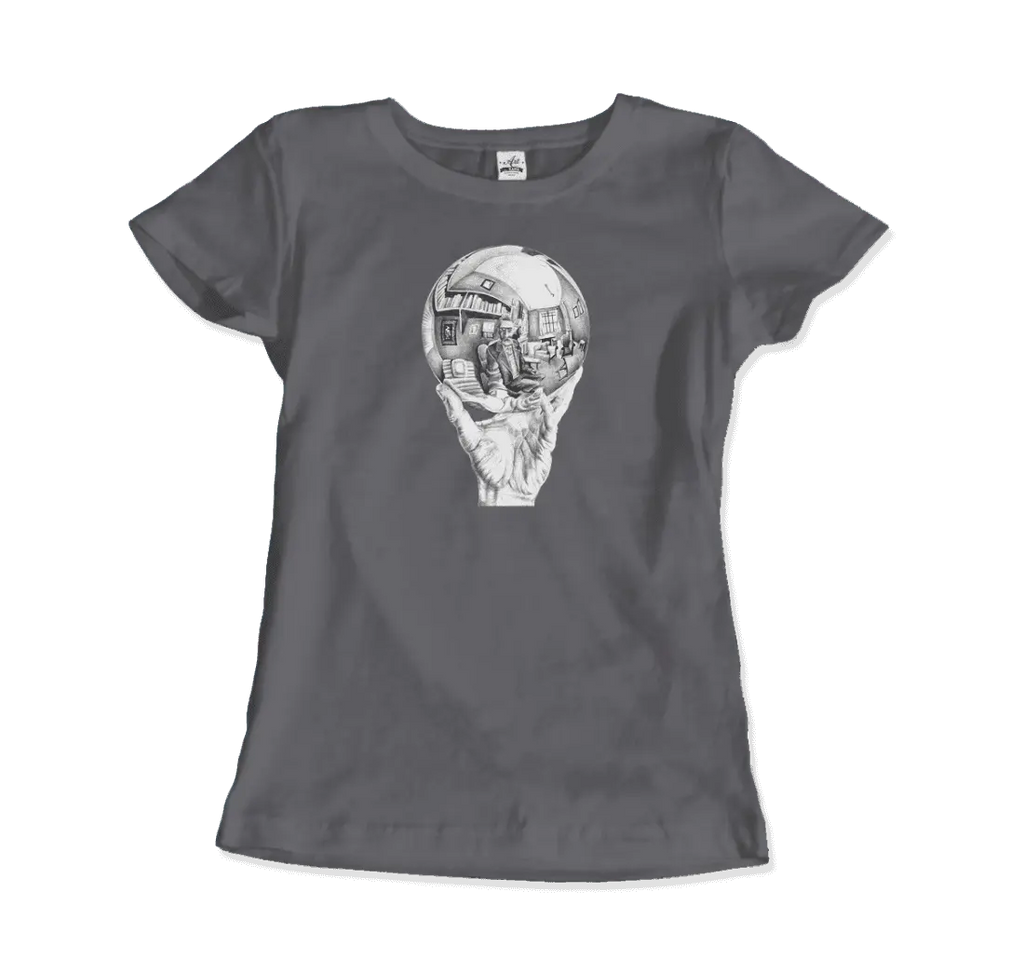 M.C. Escher Hand with Reflective Globe T-Shirt by Art-O-Rama Shop ART-O-RAMA-SHOP