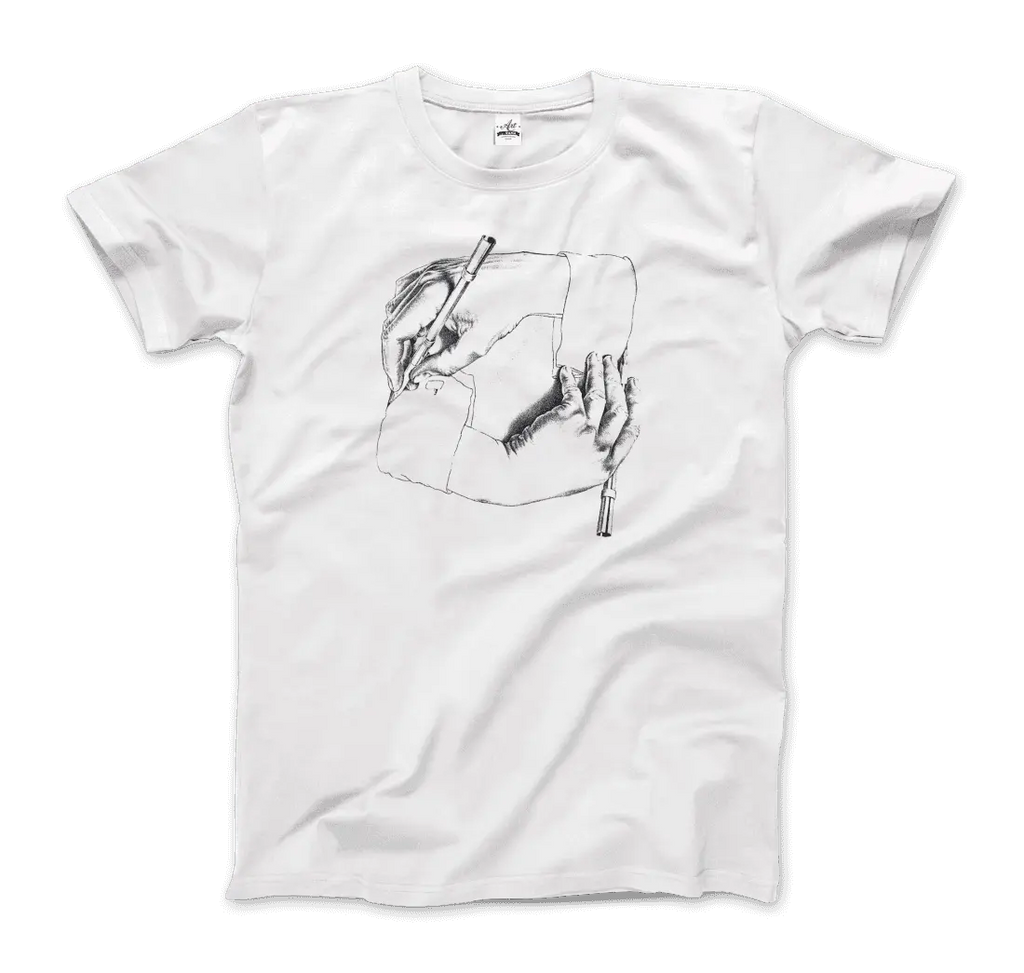 MC Escher Hand Drawing Hand Art T-Shirt by Art-O-Rama Shop ART-O-RAMA-SHOP