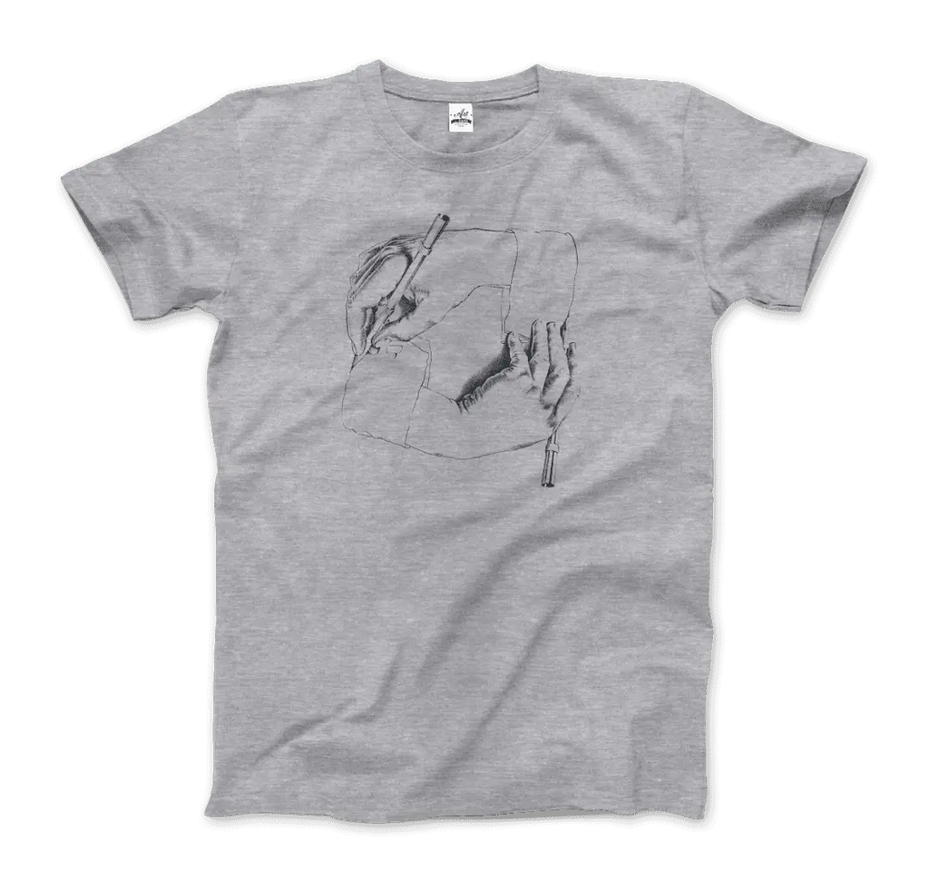 MC Escher Hand Drawing Hand Art T-Shirt by Art-O-Rama Shop ART-O-RAMA-SHOP