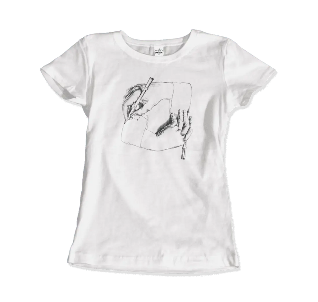 MC Escher Hand Drawing Hand Art T-Shirt by Art-O-Rama Shop ART-O-RAMA-SHOP