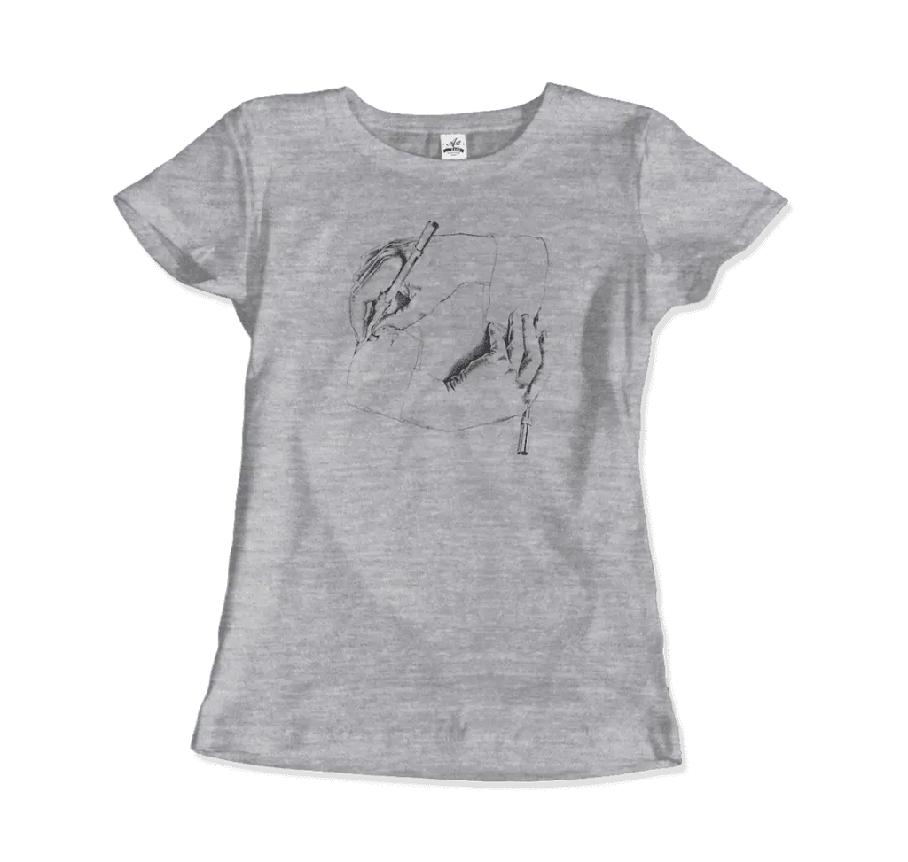 MC Escher Hand Drawing Hand Art T-Shirt by Art-O-Rama Shop ART-O-RAMA-SHOP