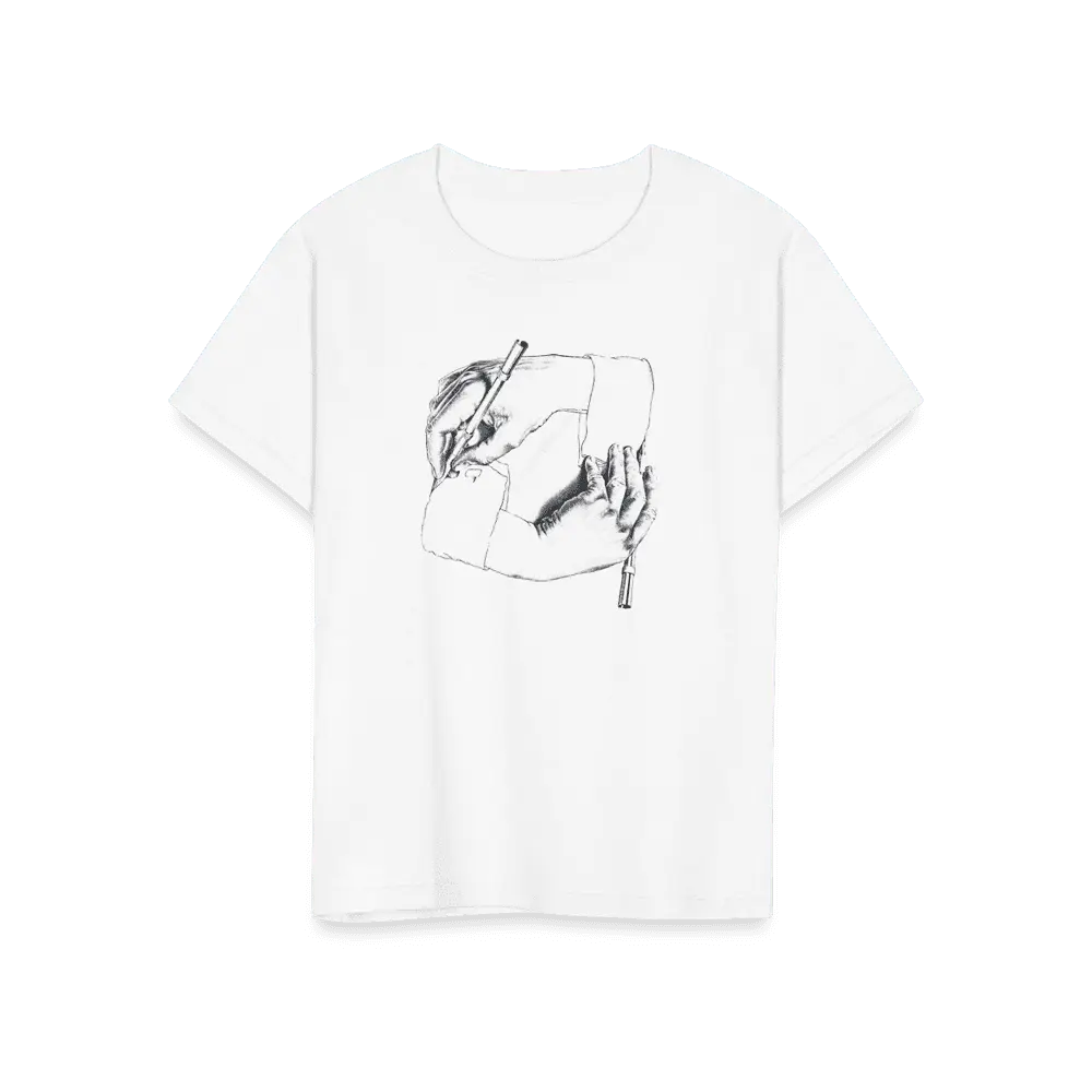 MC Escher Hand Drawing Hand Art T-Shirt by Art-O-Rama Shop ART-O-RAMA-SHOP