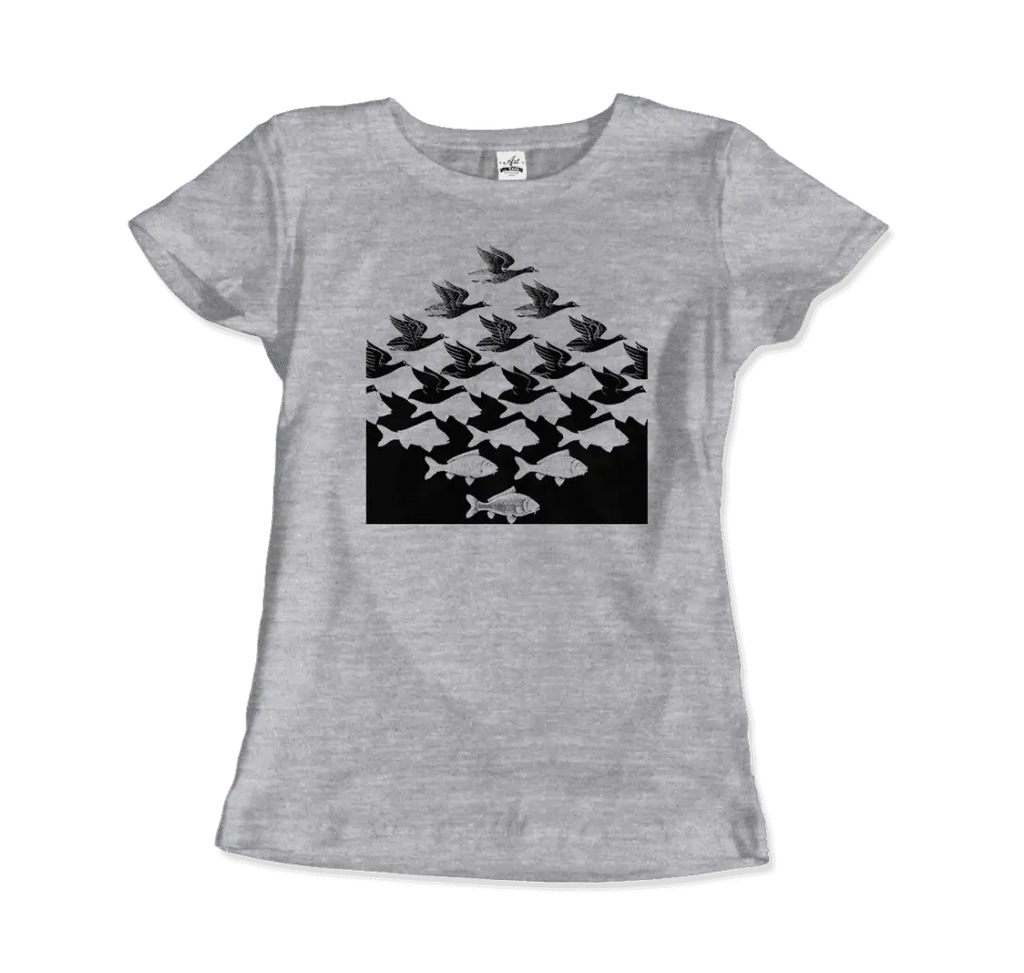 MC Escher Sky and Water I Art T-Shirt by Art-O-Rama Shop ART-O-RAMA-SHOP