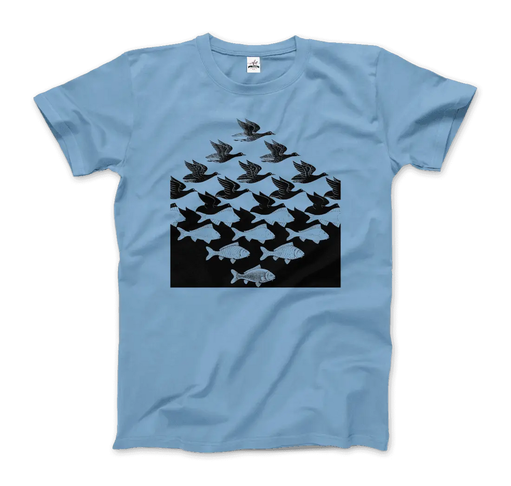 MC Escher Sky and Water I Art T-Shirt by Art-O-Rama Shop ART-O-RAMA-SHOP
