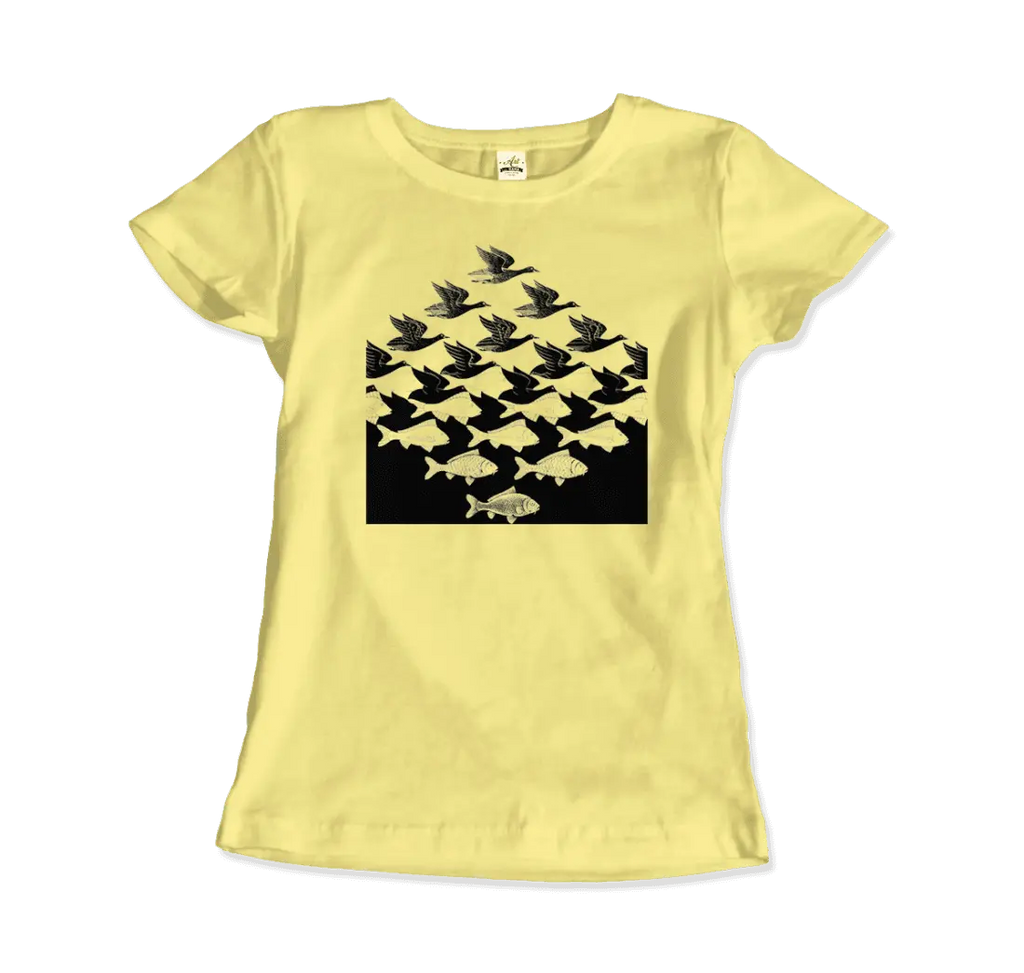 MC Escher Sky and Water I Art T-Shirt by Art-O-Rama Shop ART-O-RAMA-SHOP