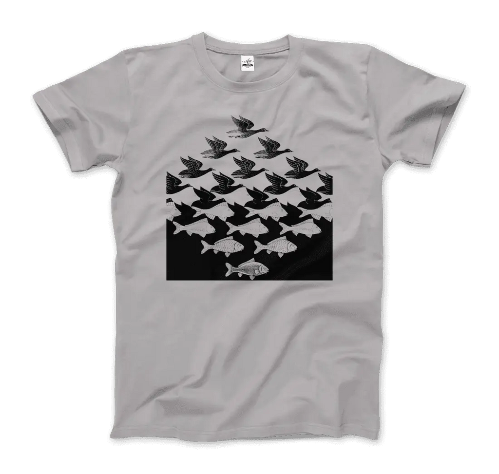 MC Escher Sky and Water I Art T-Shirt by Art-O-Rama Shop ART-O-RAMA-SHOP