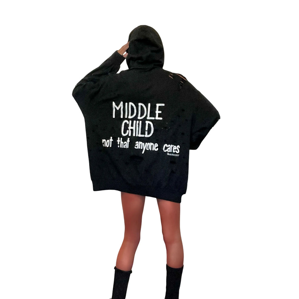 'MIDDLE' PAINTED HOODIE by Wren + Glory Wren + Glory