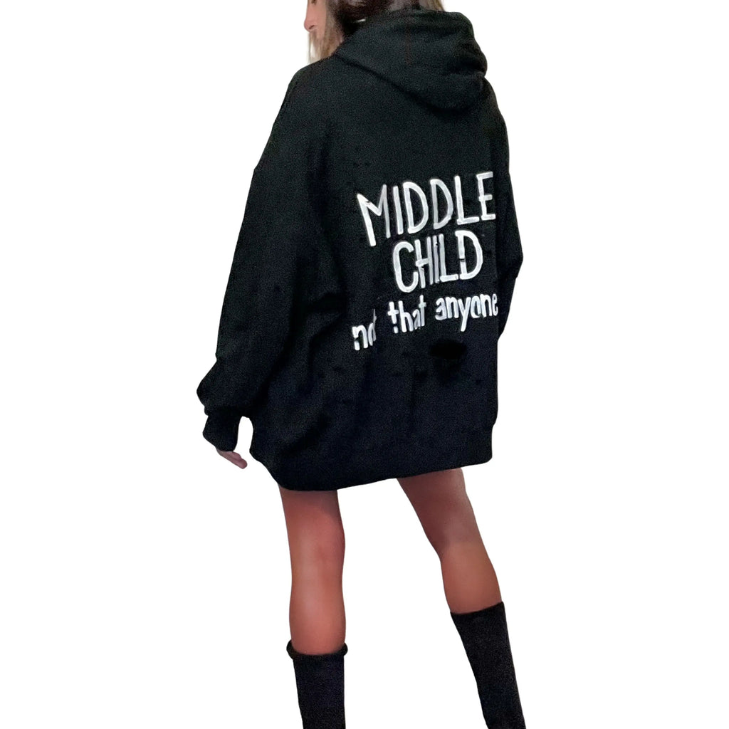 'MIDDLE' PAINTED HOODIE by Wren + Glory Wren + Glory
